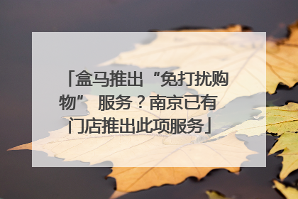 盒马推出“免打扰购物” 服务？南京已有门店推出此项服务